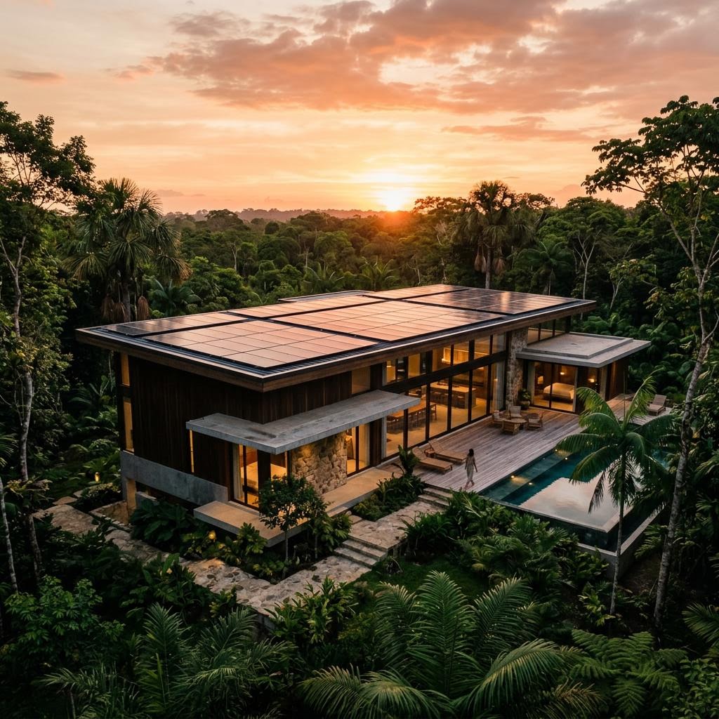 Solar energy system at a Suriname home