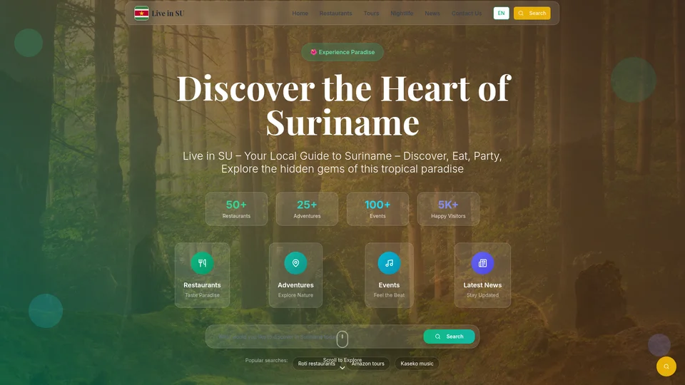 Live in SU website preview