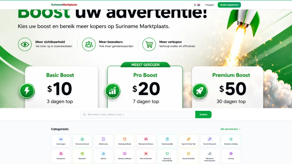 SurinameMarktplaats website preview